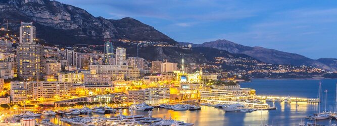 Trip Islands Reiseideen Pauschalreise - Monaco - Genießen Sie die Fahrt Ihres Lebens am Steuer eines feurigen Lamborghini oder rassigen Ferrari. Starten Sie Ihre Spritztour in Monaco und lassen Sie das Fürstentum unter den vielen bewundernden Blicken der Passanten hinter sich. Cruisen Sie auf den wunderschönen Küstenstraßen der Côte d’Azur und den herrlichen Panoramastraßen über und um Monaco. Erleben Sie die unbeschreibliche Erotik dieses berauschenden Fahrgefühls, spüren Sie die Power & Kraft und das satte Brummen & Vibrieren der Motoren. Erkunden Sie als Pilot oder Co-Pilot in einem dieser legendären Supersportwagen einen Abschnitt der weltberühmten Formel-1-Rennstrecke in Monaco. Nehmen Sie als Erinnerung an diese Challenge ein persönliches Video oder Zertifikat mit nach Hause. Die beliebtesten Orte für Ferien in Monaco, locken mit besten Angebote für Hotels und Ferienunterkünfte mit Werbeaktionen, Rabatten, Sonderangebote für Monaco Urlaub buchen.